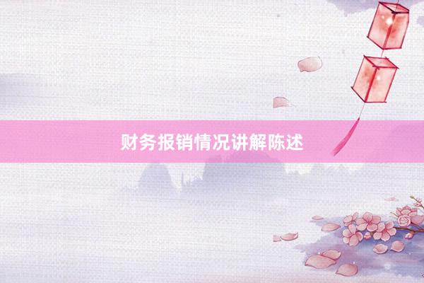 财务报销情况讲解陈述